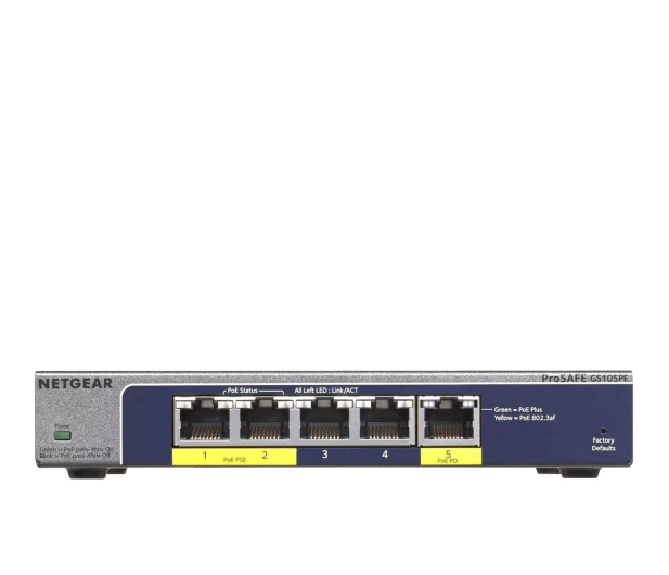 NETGEAR Unmanaged Plus 5xGE (2xPoE+) GS105PE - 225876 - zdjęcie